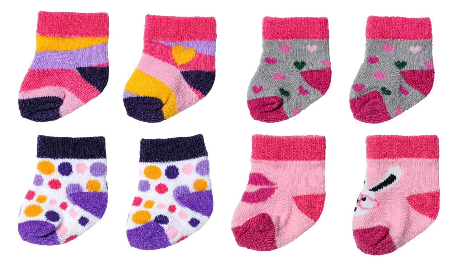 baby-born-socken-836057-f-r-43-cm-puppen-2-paar-bunte-puppens-ckchen image 1