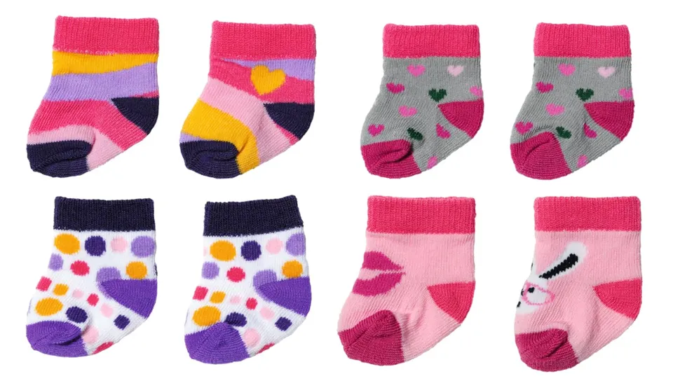 baby-born-socken-836057-f-r-43-cm-puppen-2-paar-bunte-puppens-ckchen image 1