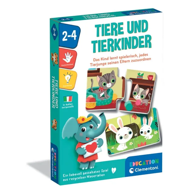 clementoni-tiere-und-tierkinder-assoziationsspiel-puzzle-ab-1-3-jahre image 1