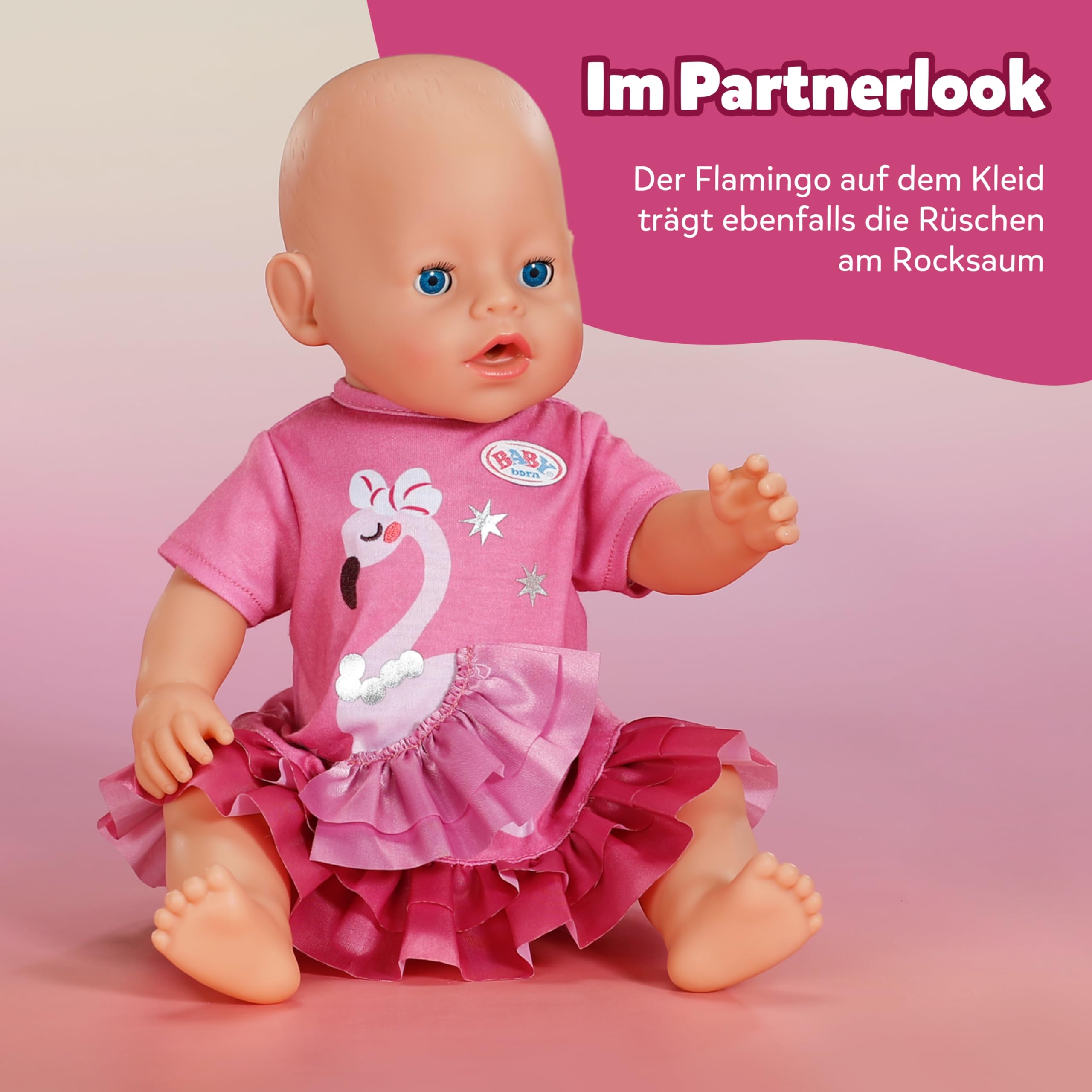 baby-born-flamingokleid-puppenkleid-f-r-43-cm-puppen-in-rosa image 3