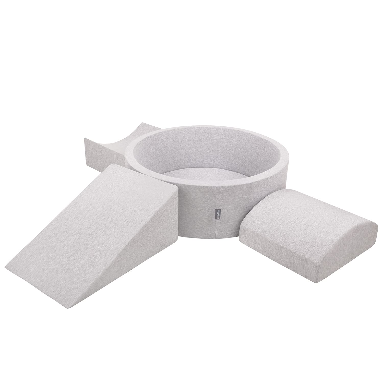 kiddymoon-schaumstoff-spielplatz-mit-rundem-b-llebad-200-b-lle-7-cm-hellgrau-wei image 8