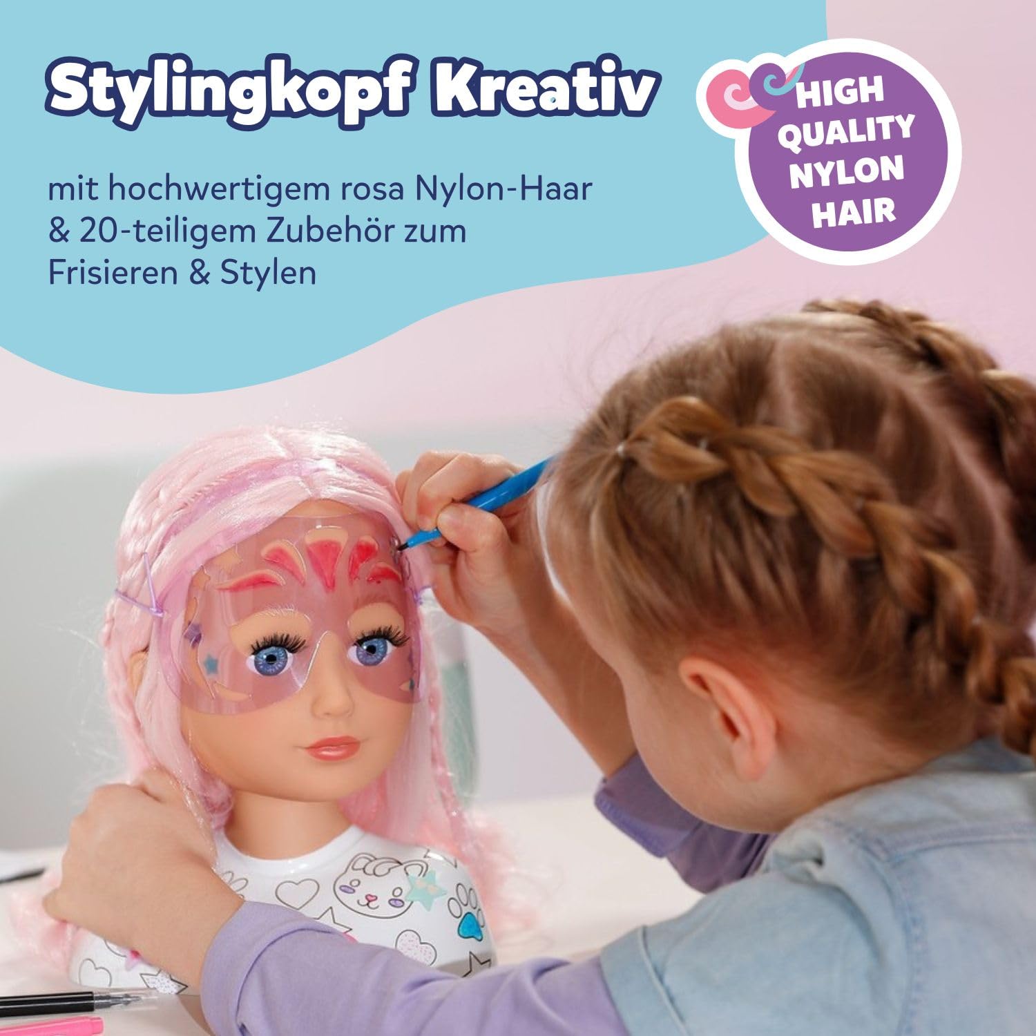 baby-born-stylingkopf-kreativ-schmink-und-frisierkopf-mit-zubeh-r image 2