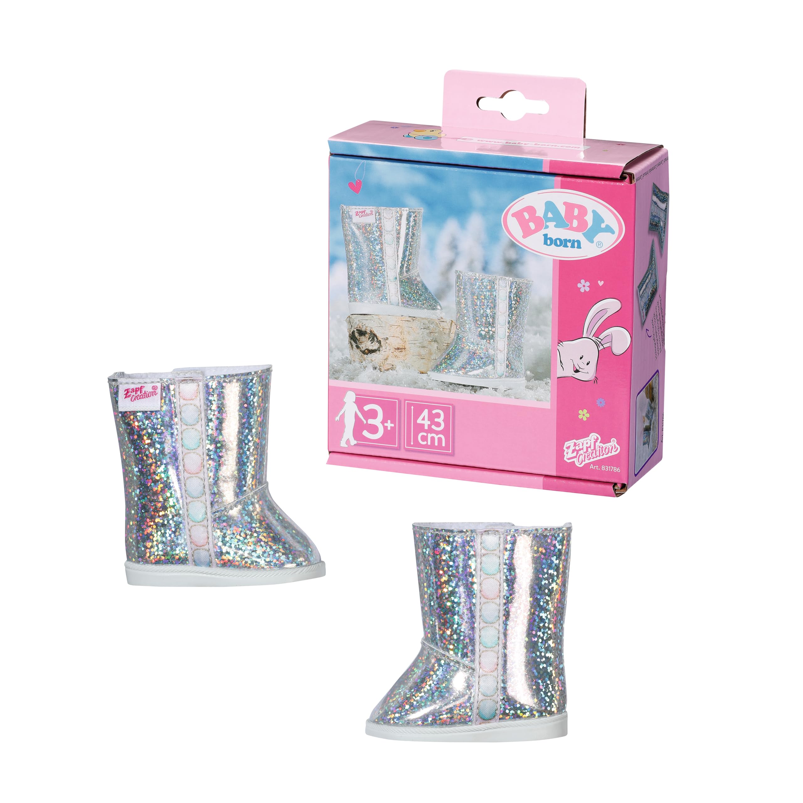 baby-born-winterstiefel-hoch-puppenstiefel-silber-f-r-43cm-831786 image 1