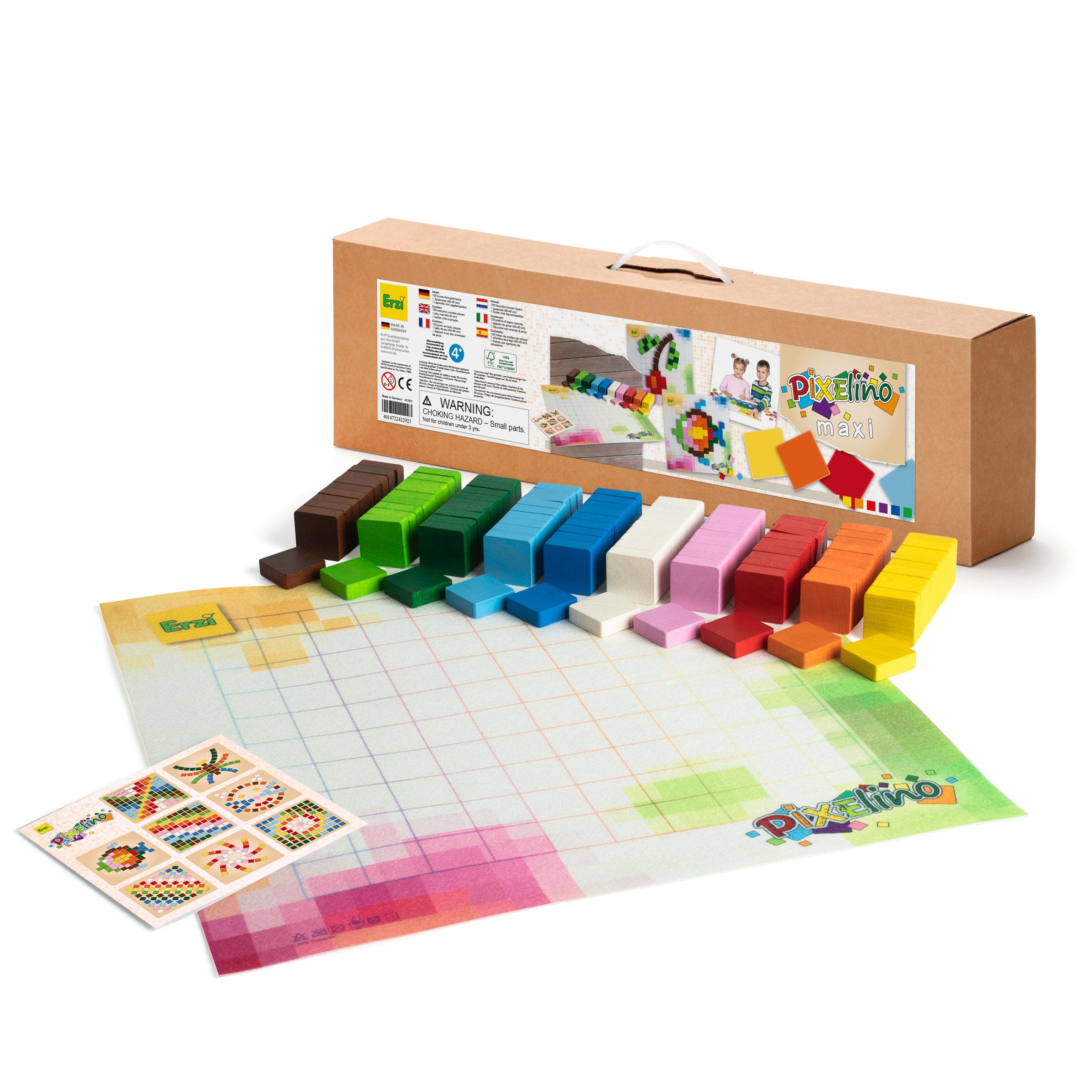 erzi-42292-pixelino-maxi-aus-holz-lege-und-lernspiel-mit-100-steinen image 1