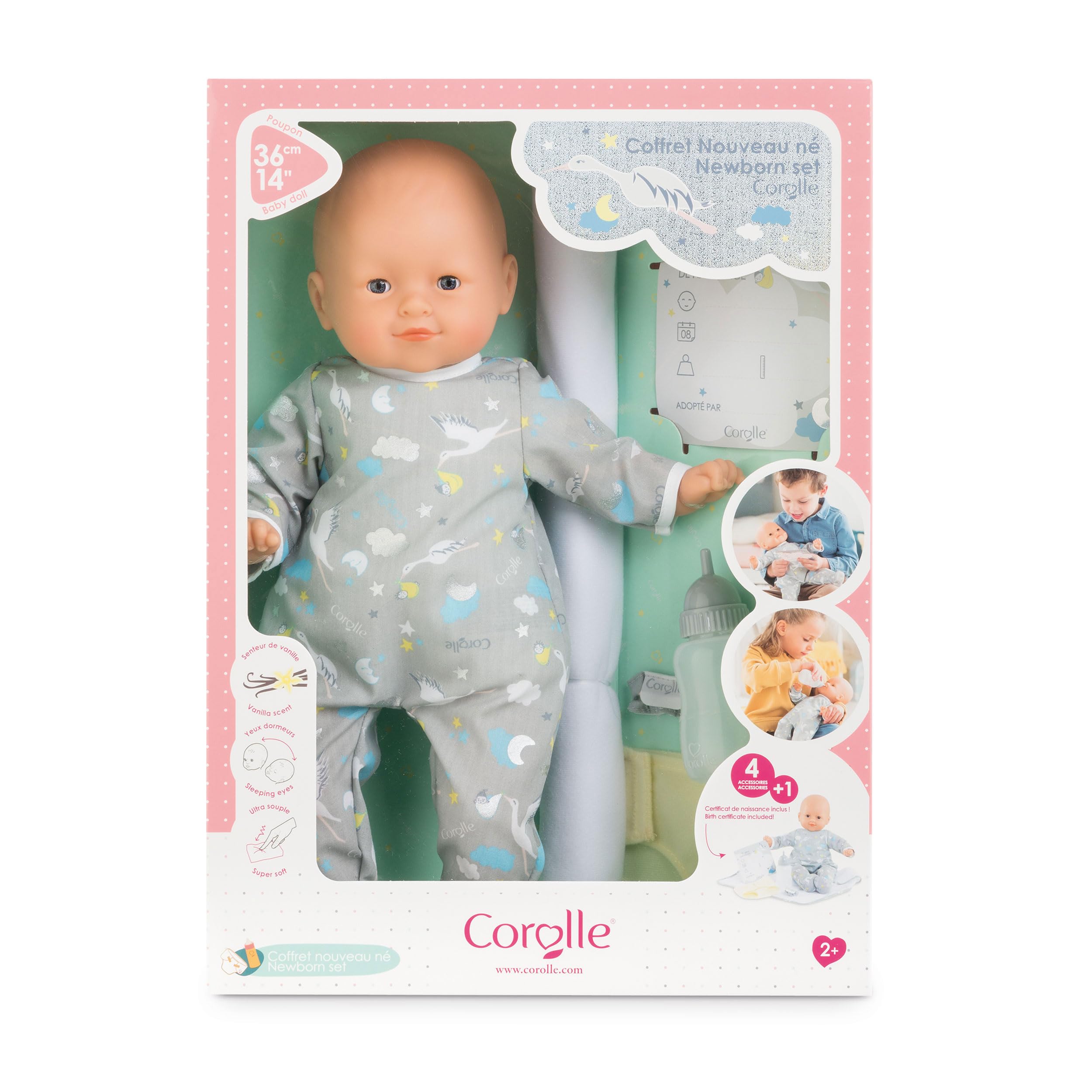 corolle-mon-grand-poupon-mein-neugeborenen-set-36cm-weichk-rperpuppe-mit-schlafa image 3