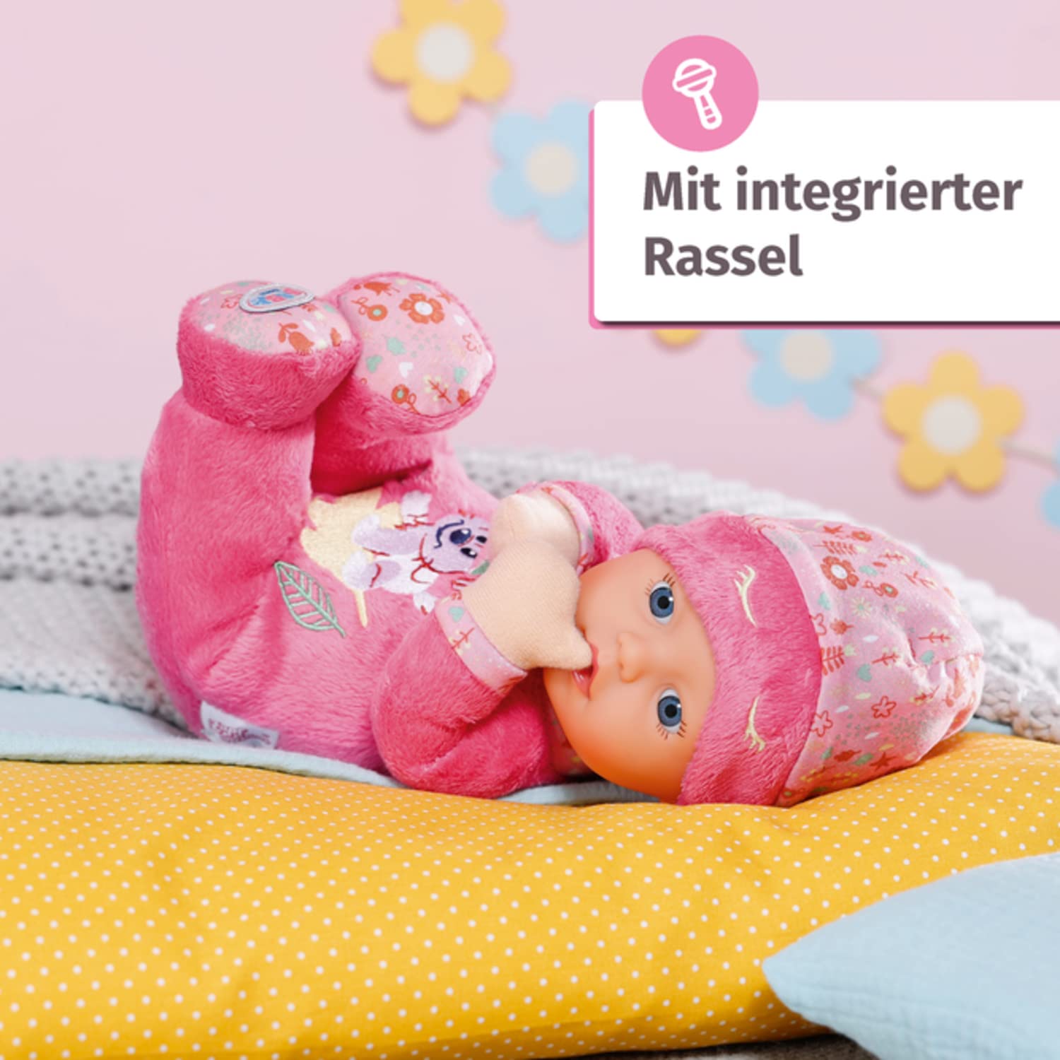 baby-born-sleepy-for-babies-pink-stoffpuppe-30-cm-waschbar-mit-rassel-ab-geburt image 3