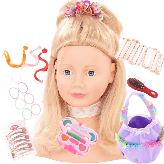g-tz-1192052-haarwerk-schminkkopf-blonde-haare-28-cm-frisierkopf-57-teilig image 1