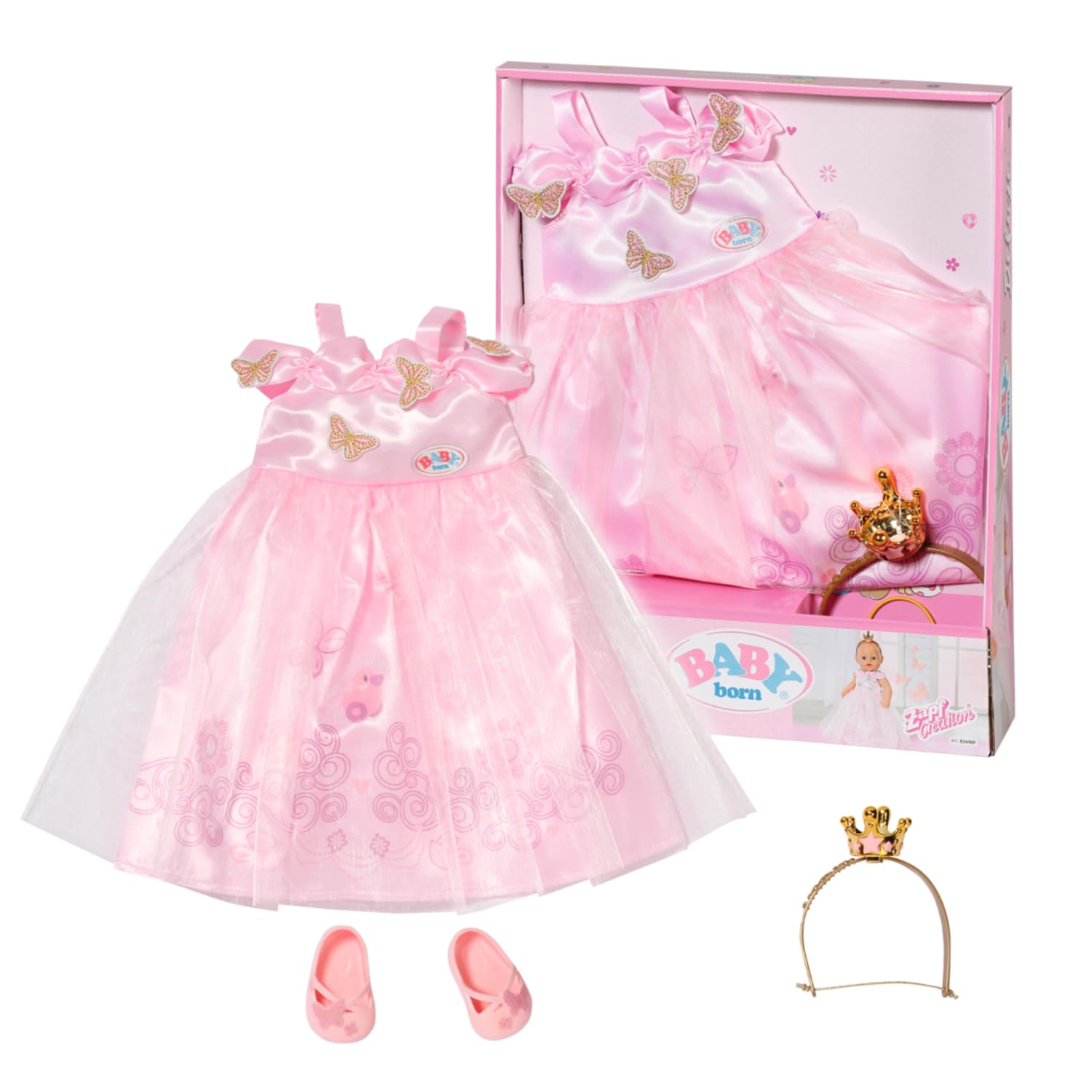 baby-born-deluxe-prinzessin-kleid-set-43-cm-prinzessinnenkleid-mit-krone image 1