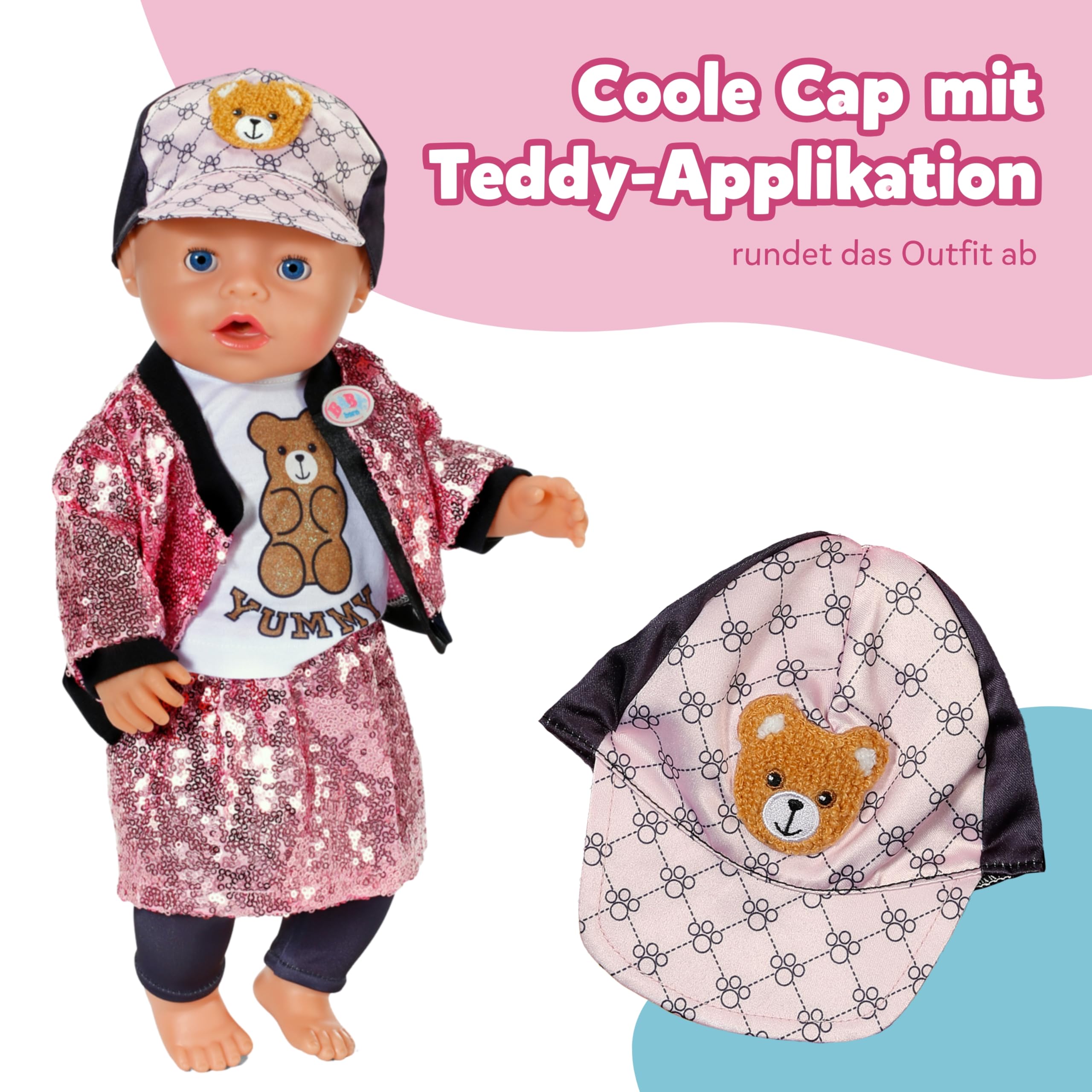 baby-born-glam-outfit-f-r-43-cm-puppen-pailletten-jacke-und-rock-set image 4
