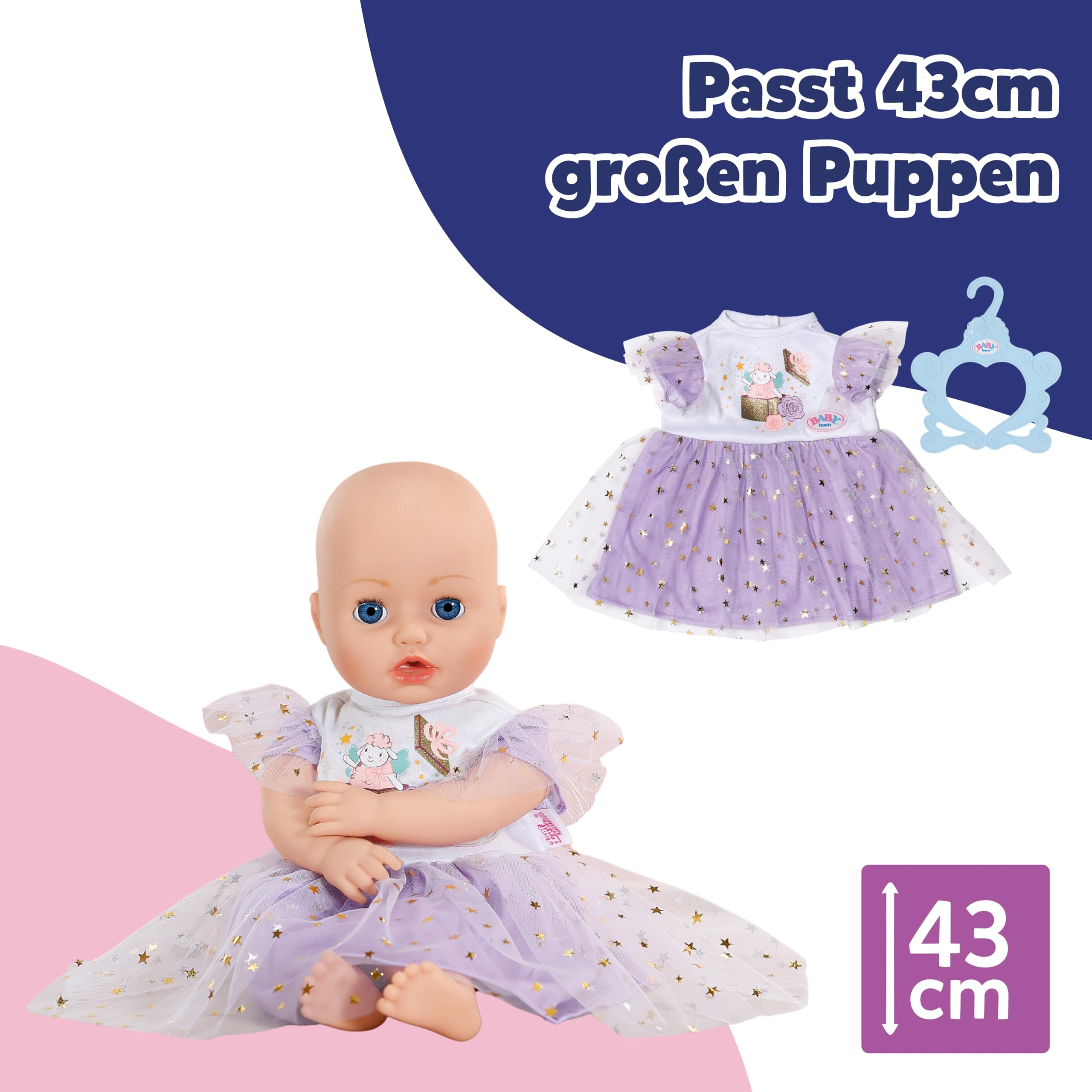 baby-born-lila-tutu-kleid-puppenkleid-mit-t-ll-und-sternen-f-r-43-cm-puppen image 4