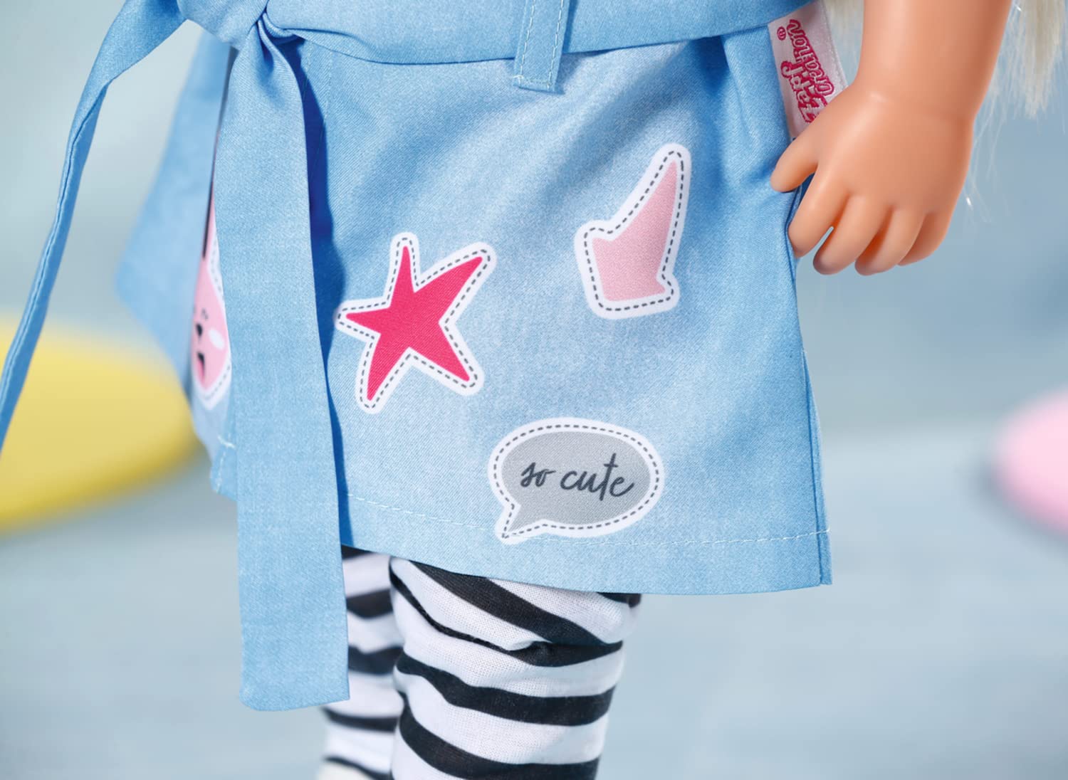 baby-born-deluxe-jeans-kleid-43cm-puppenkleidung-set-mit-leggings-m-tze-schuhen image 8