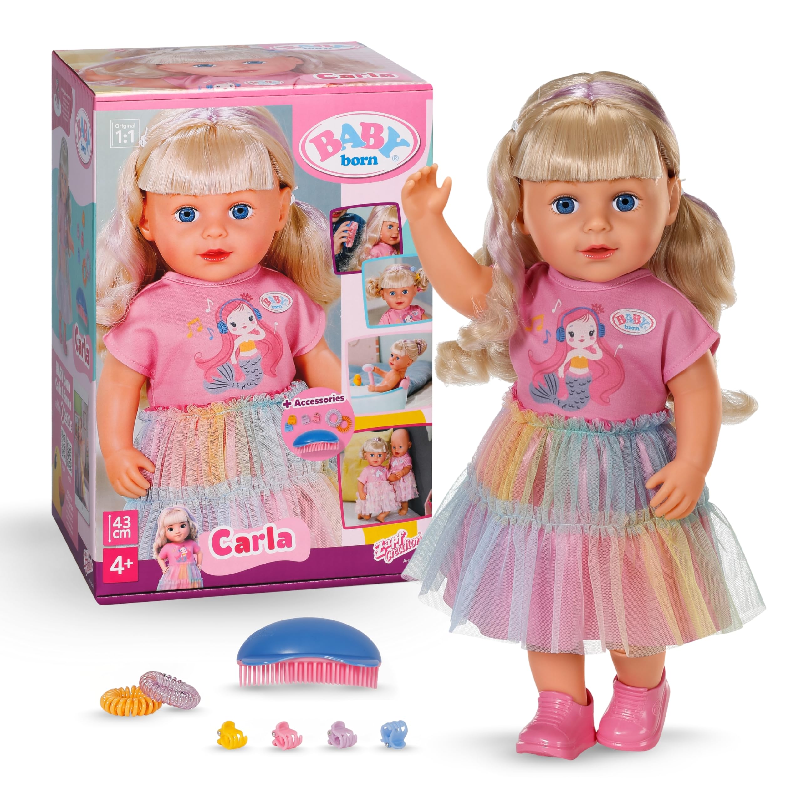 baby-born-carla-43cm-stylingpuppe-mit-langen-blonden-haaren image 1