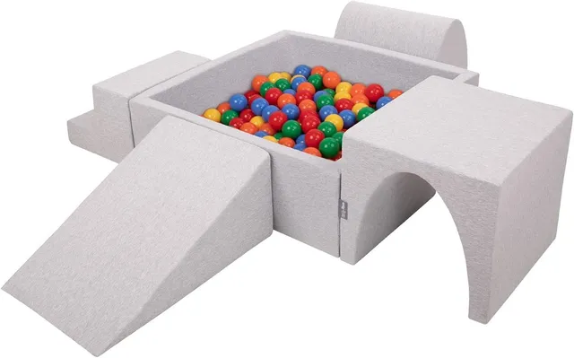kiddymoon-spielplatz-aus-schaumstoff-mit-b-llebad-200-b-lle-hellgrau image 1