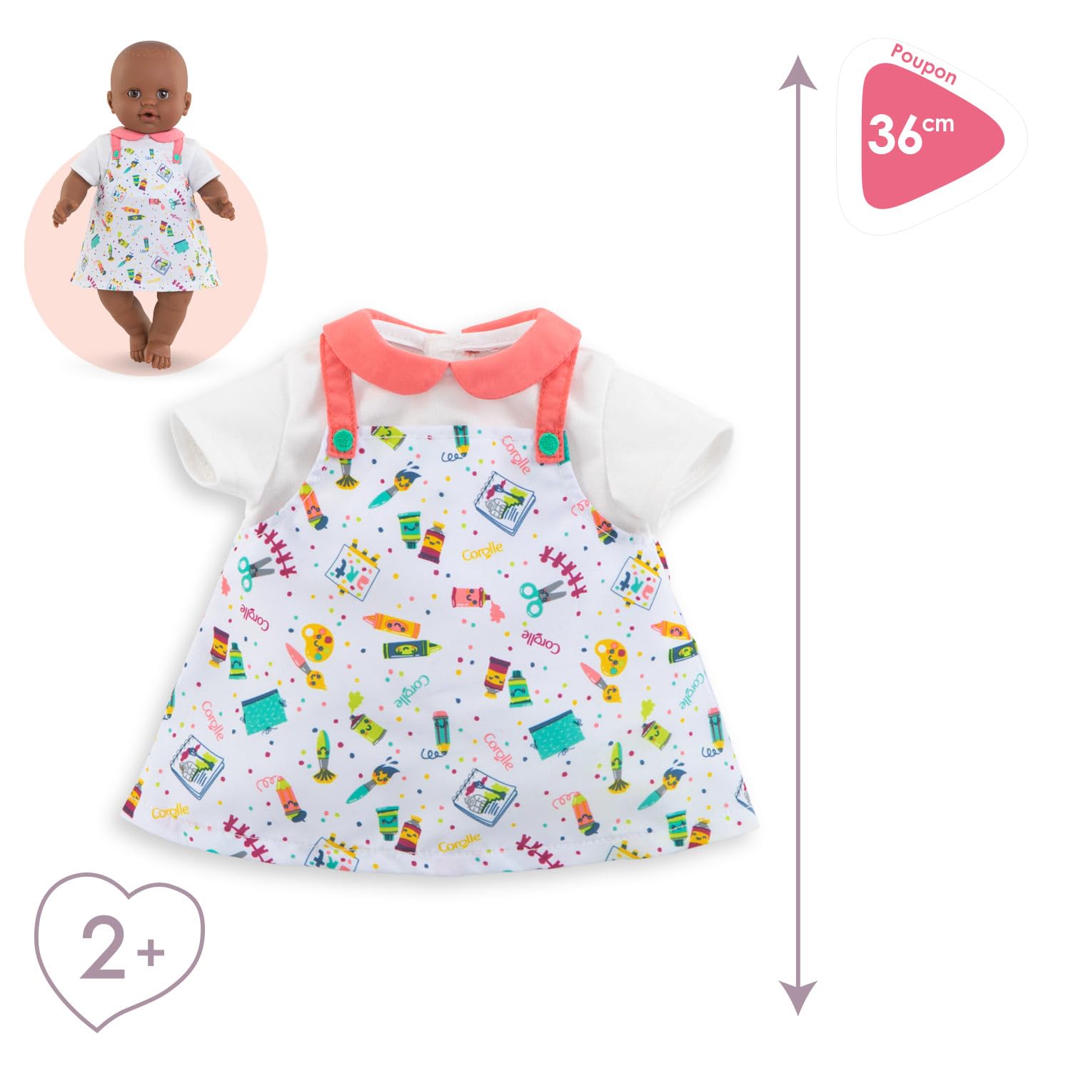 corolle-mon-grand-poupon-puppenkleid-k-nstler-f-r-36-cm-babypuppen image 2