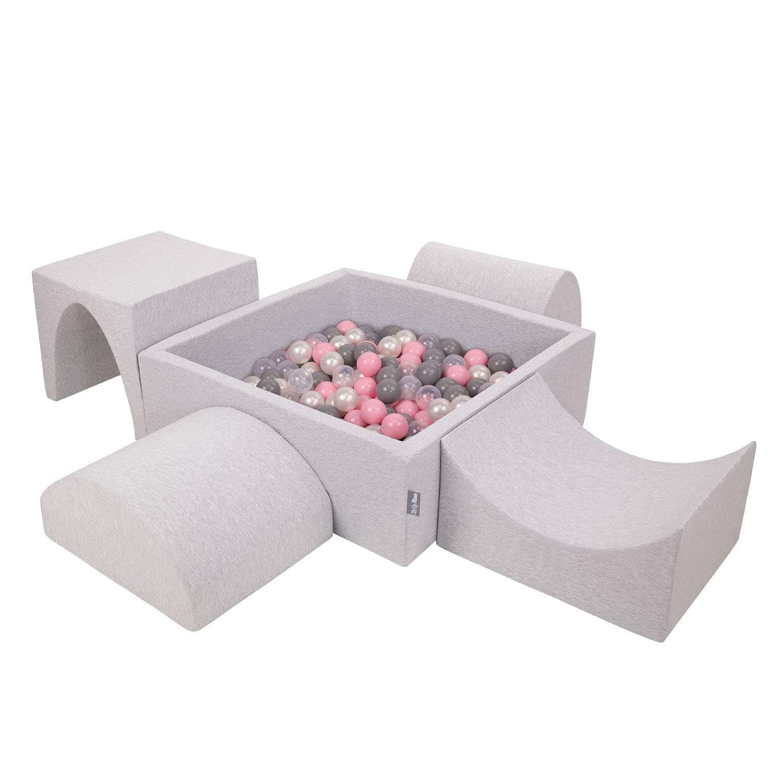 kiddymoon-spielplatz-schaumstoff-mit-quadratischem-b-llebad-200-b-lle-hellgrau-p image 1