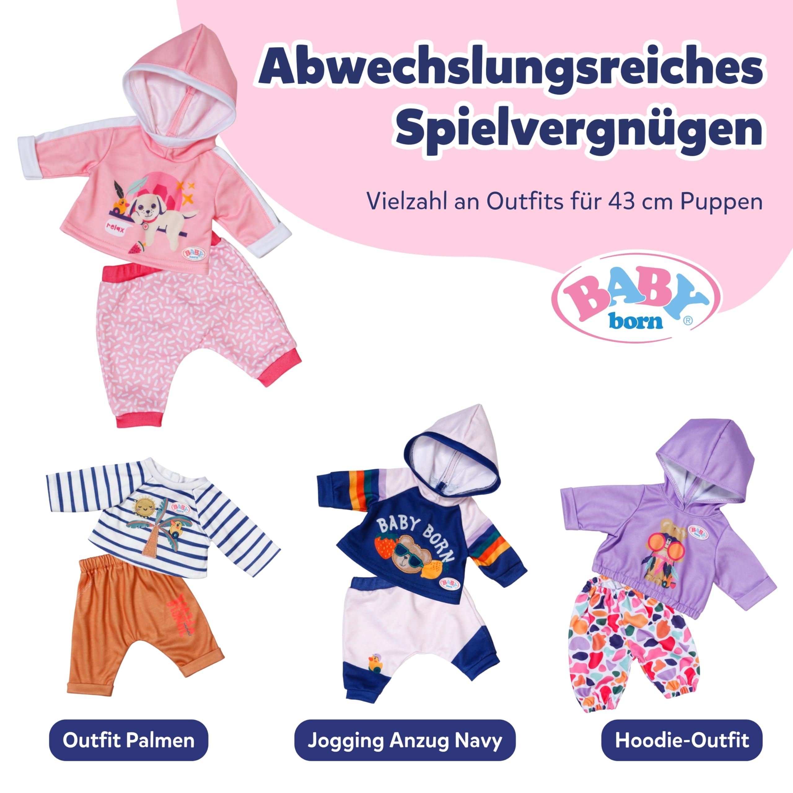 baby-born-jogginganzug-pink-mit-hoodie-puppenkleidung-f-r-43cm-puppen image 6
