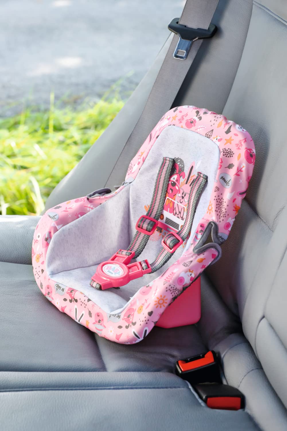 baby-born-2-teiliges-puppenpflege-set-autositz-babytrage-rosa-grau-36cm-43cm image 4