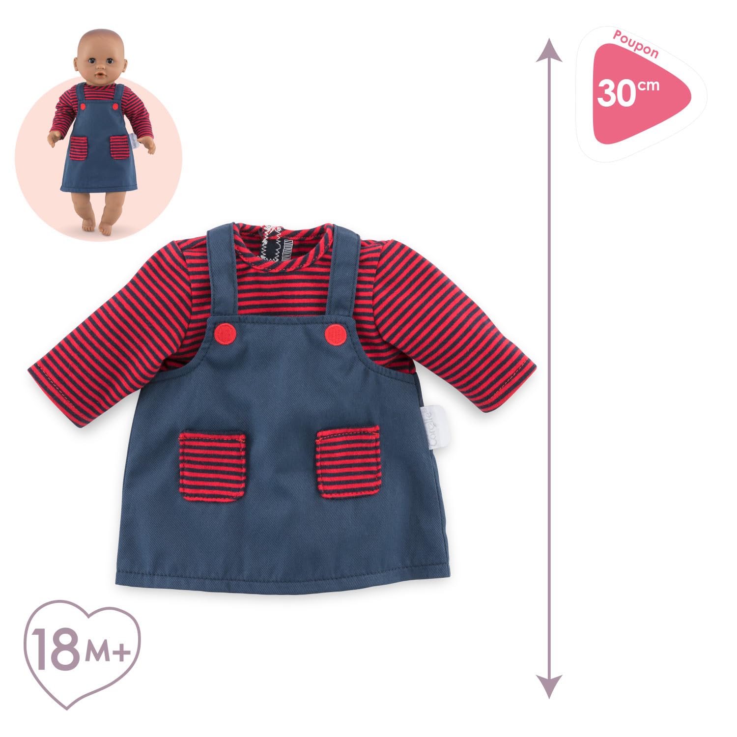 corolle-mon-premier-kleid-gestreift-f-r-30-cm-babypuppen image 2
