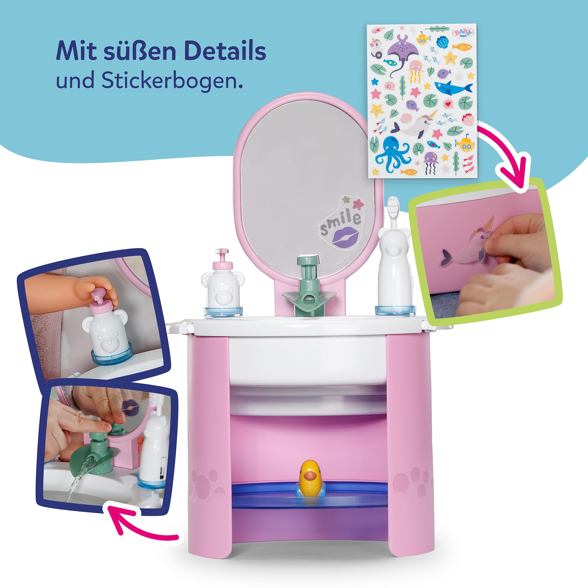 baby-born-waschbecken-mit-sound-und-zubeh-r-f-r-36-und-43-cm-puppen image 7
