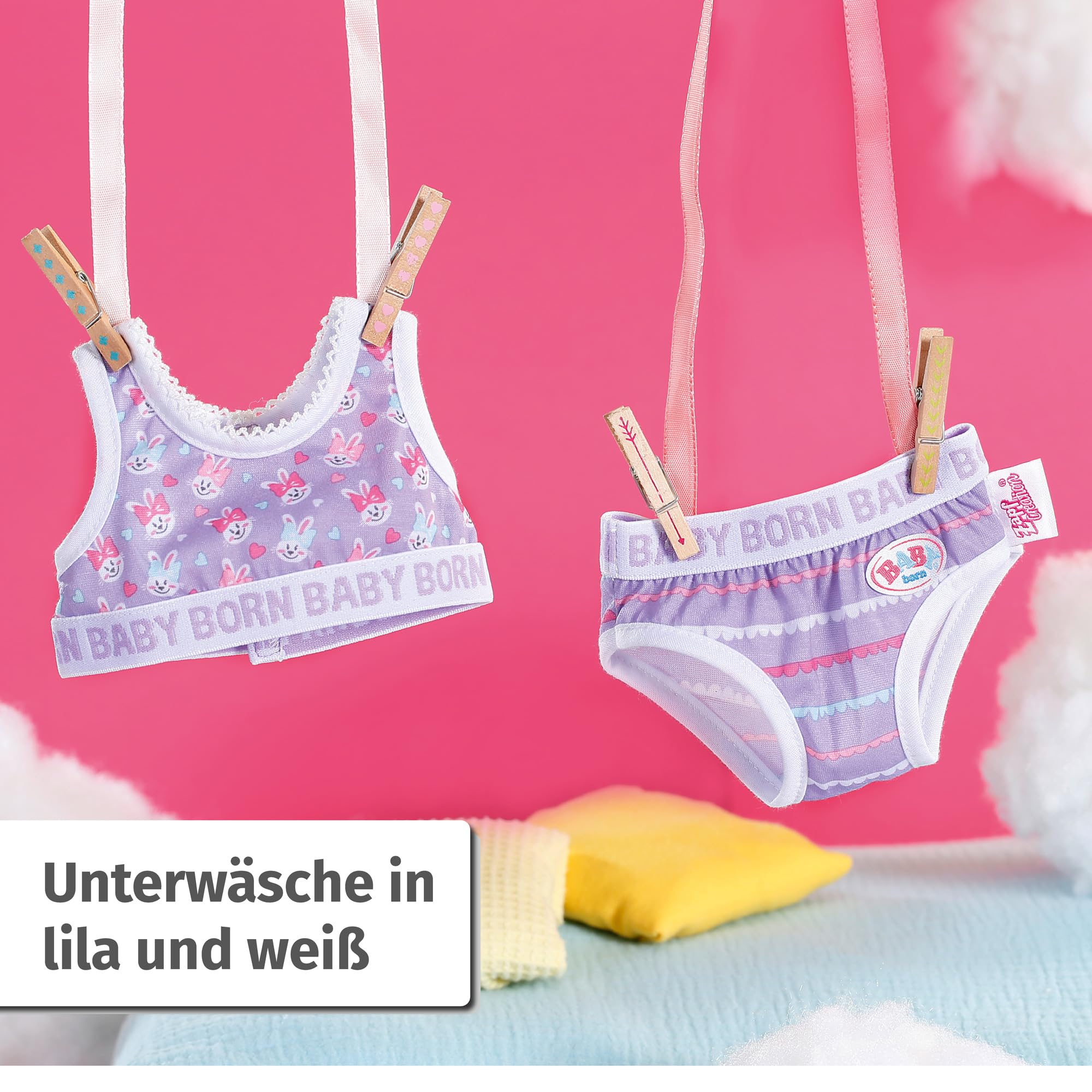baby-born-unterw-sche-set-834220-top-mit-hasen-print-und-hose-lila-f-r-43-cm-pup image 2