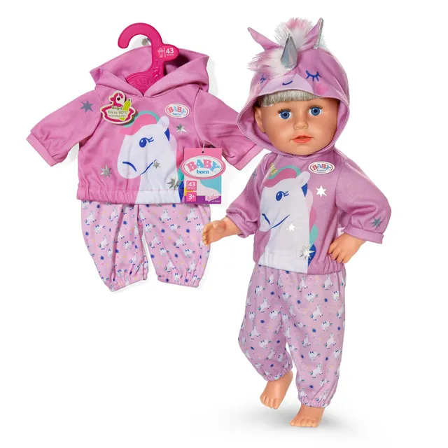 baby-born-einhorn-outfit-puppenkleidung-f-r-43-cm-puppen-mit-hoodie-und-hose image 1