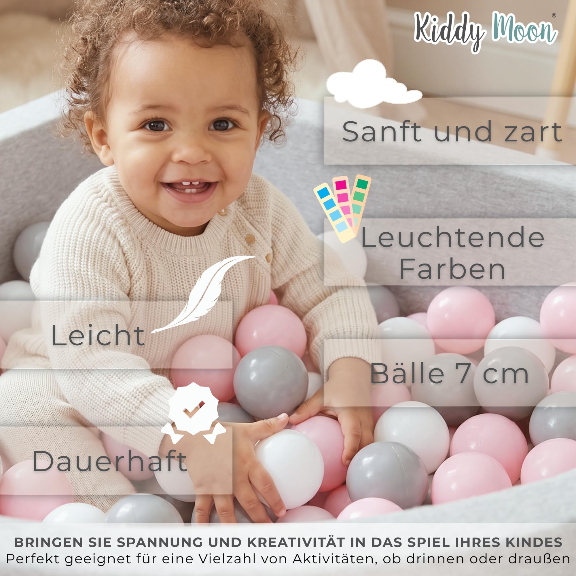 kiddymoon-eckiges-viertel-b-llebad-90x30-cm-mit-200-b-llen-7-cm-hellgrau-transpa image 4