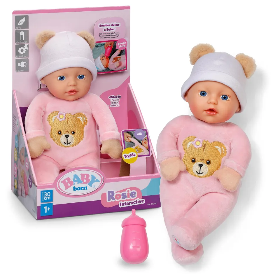 baby-born-interactive-rosie-30-cm-babypuppe-mit-6-soundfunktionen-und-fl-schchen image 1