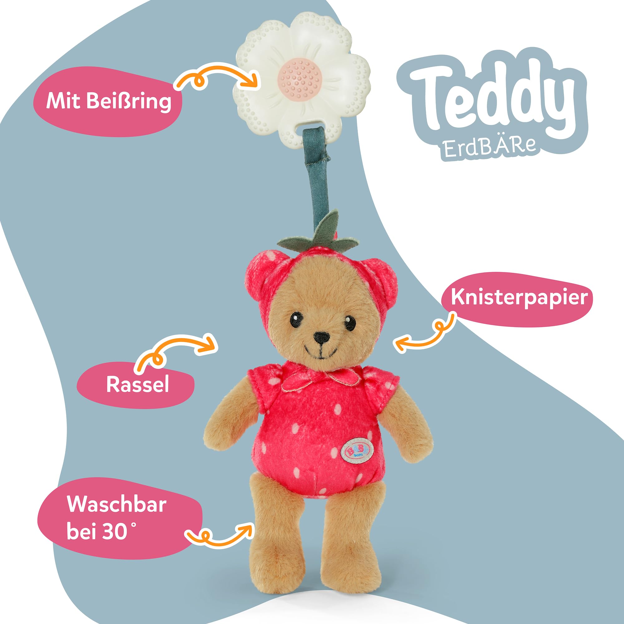 baby-born-for-babies-teddy-erdb-re-18-cm-mit-bei-ring-und-rassel image 2