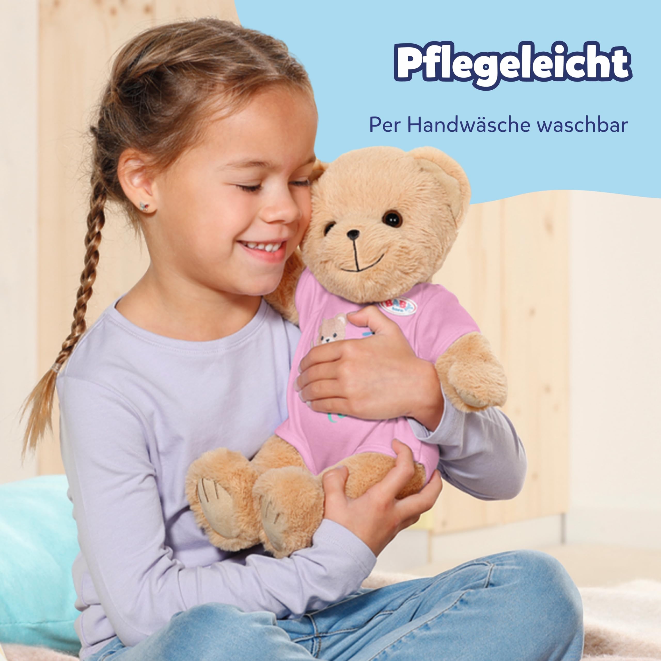 baby-born-b-r-pl-sch-teddy-mit-beweglichen-gelenken-pinkem-strampler-und-zubeh-r image 6