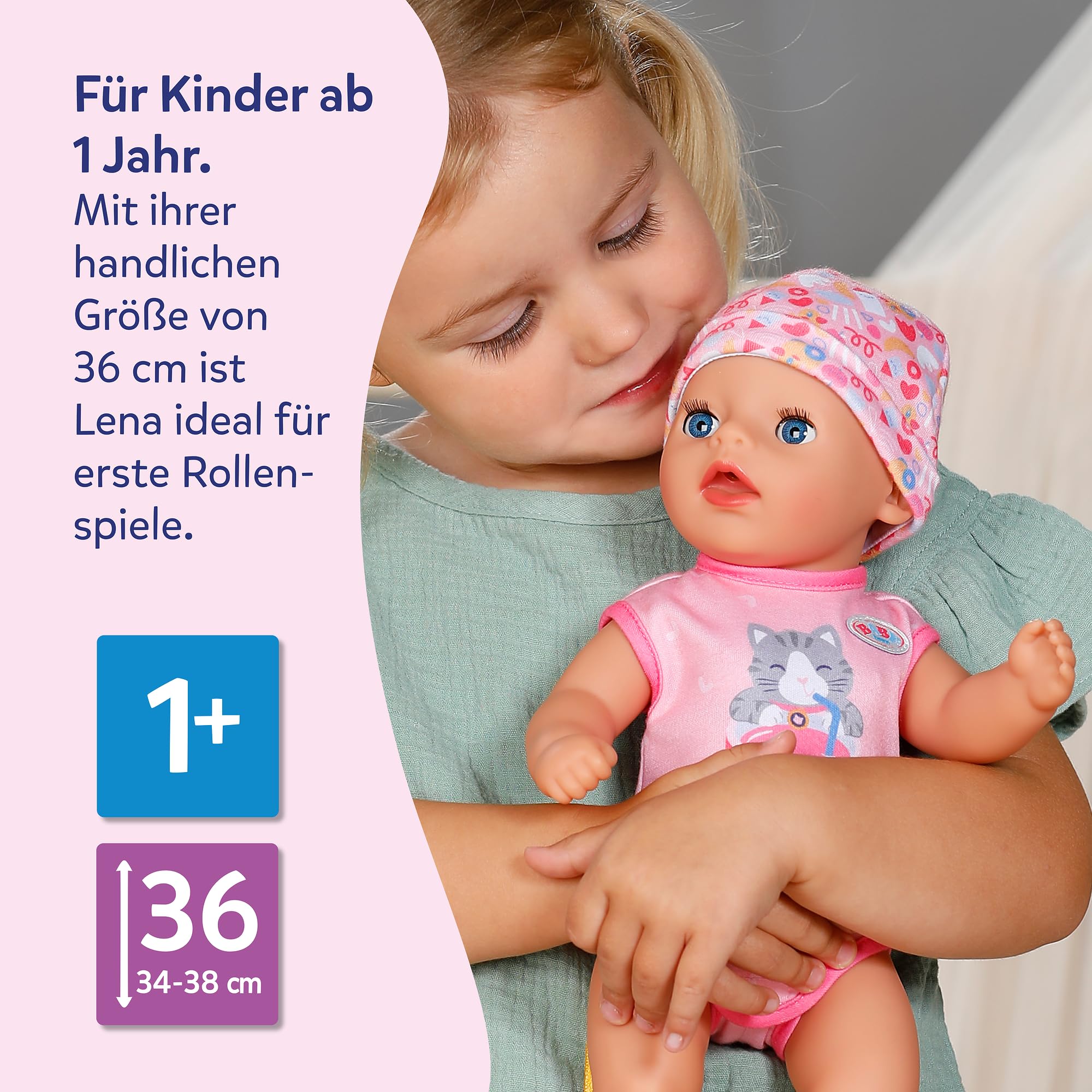 baby-born-little-lena-36-cm-babypuppe-pinker-strampler-7-funktionen image 7