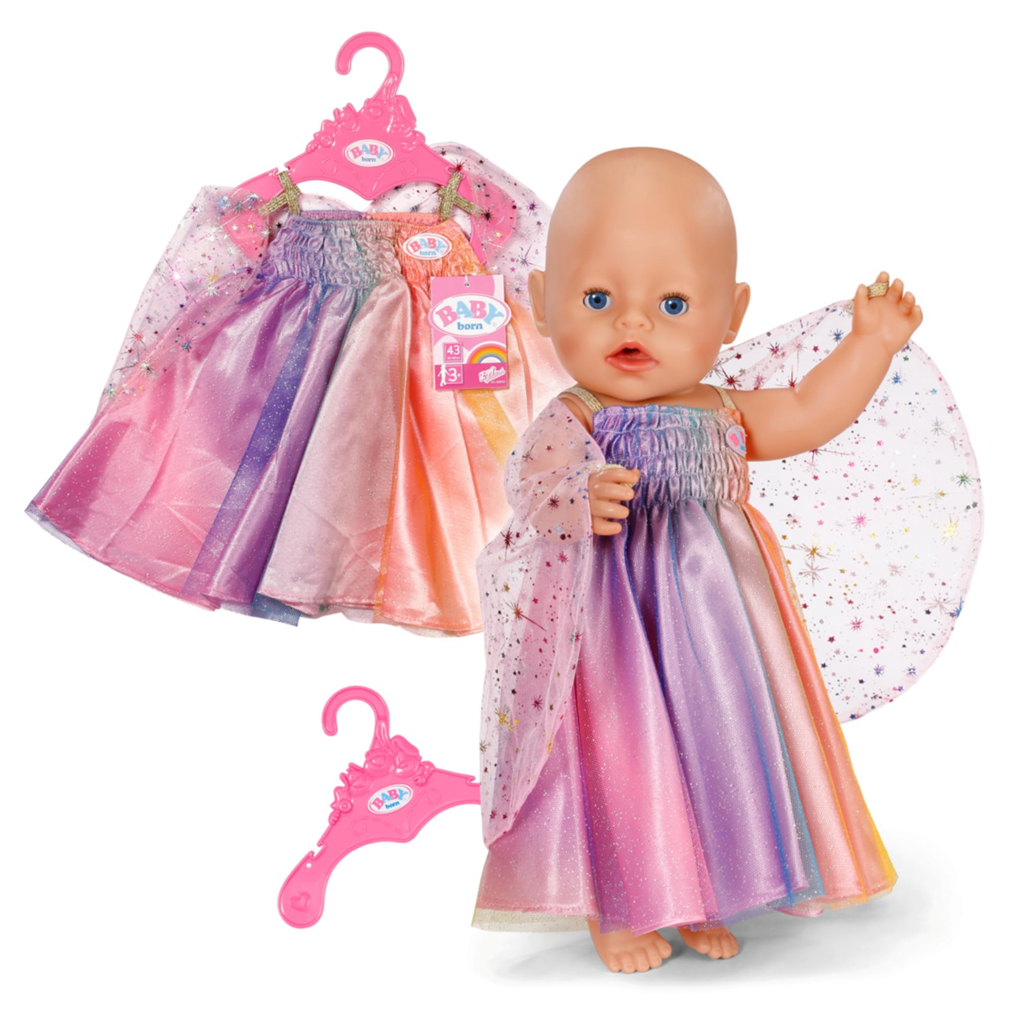 baby-born-regenbogen-kleid-mit-fl-geln-f-r-43-cm-puppen image 1