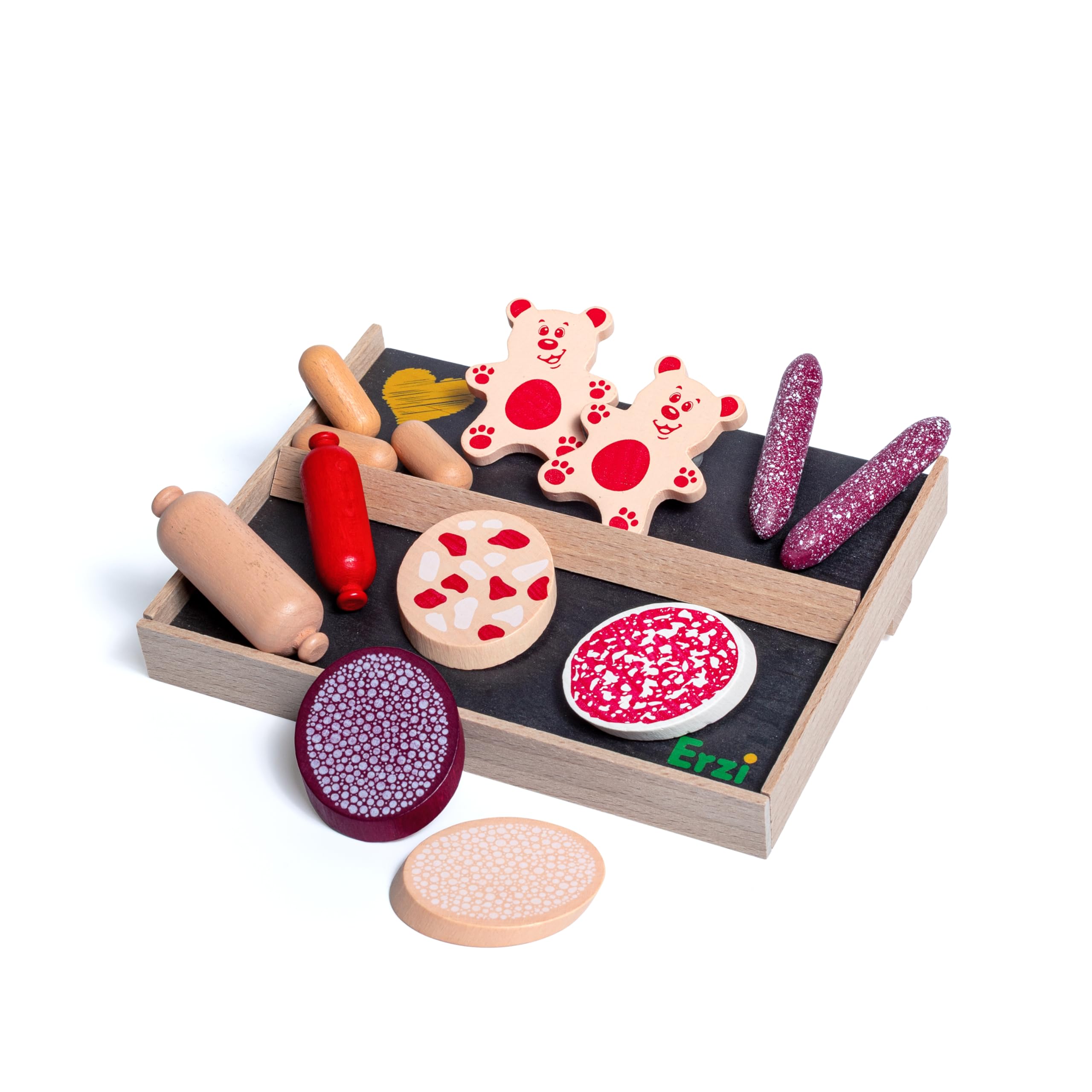 erzi-10105-wurst-theke-12-8-x-16-9-x-4-5-cm-aus-holz-kaufladen-zubeh-r-mit-wurst image 2
