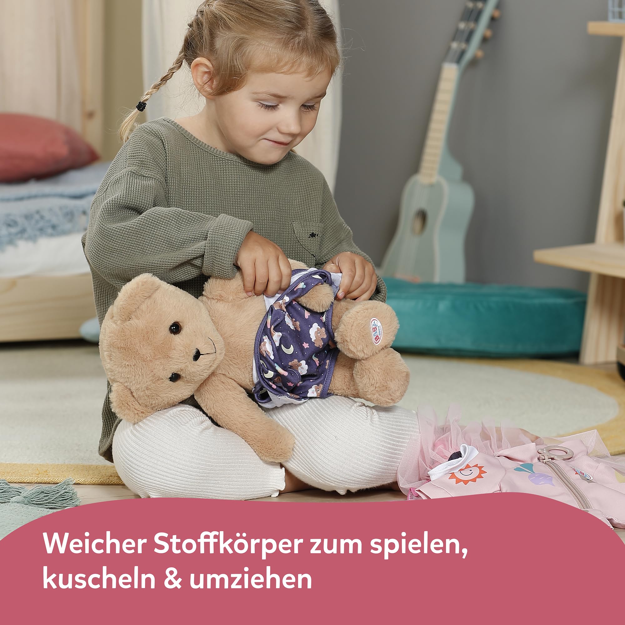 baby-born-teddy-mit-schlafanzug-pl-sch-leuchtet-im-dunkeln-43-cm image 4