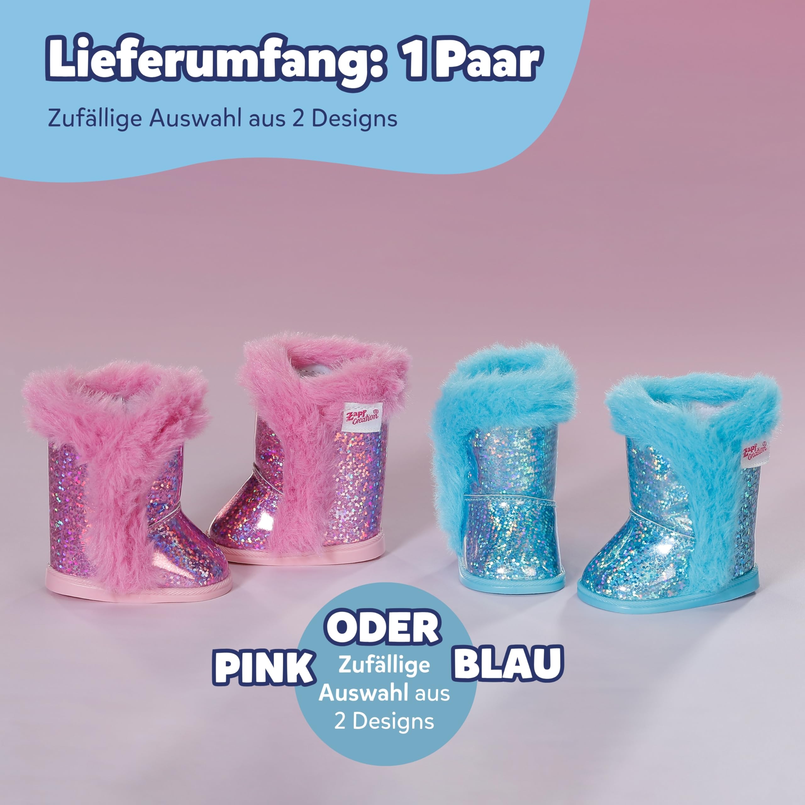 baby-born-glitzerstiefel-f-r-43-cm-puppen-blau-pink-sortiert image 2