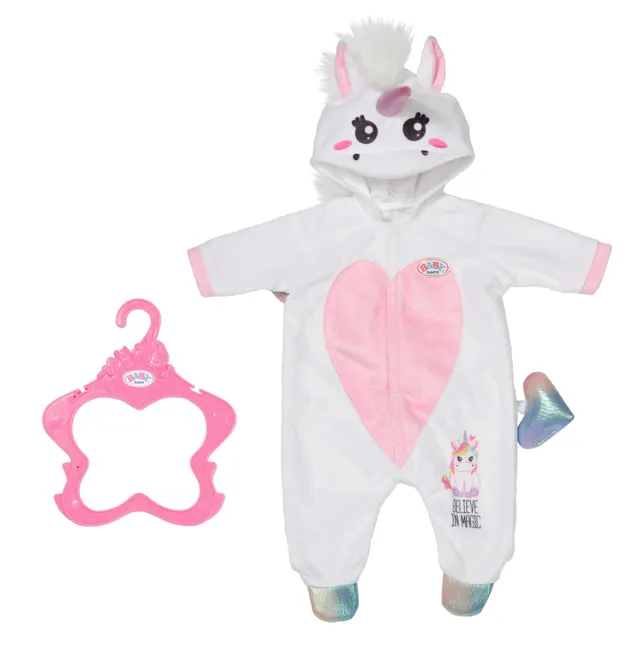 baby-born-einhorn-kuschelanzug-strampelanzug-43-cm-rosa-wei-mit-fl-geln image 1