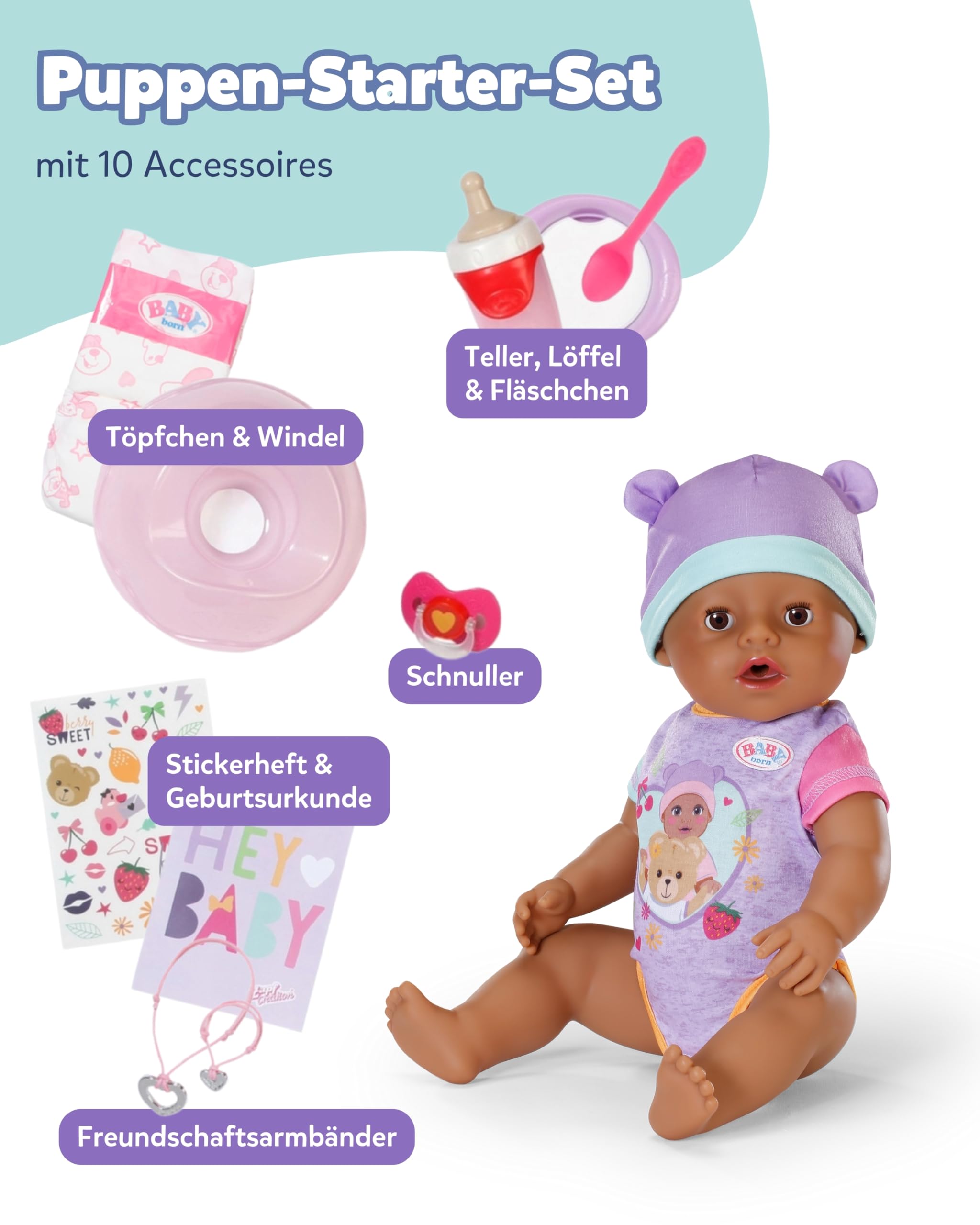baby-born-eva-43cm-babypuppe-mit-10-funktionen-ohne-batterien image 2