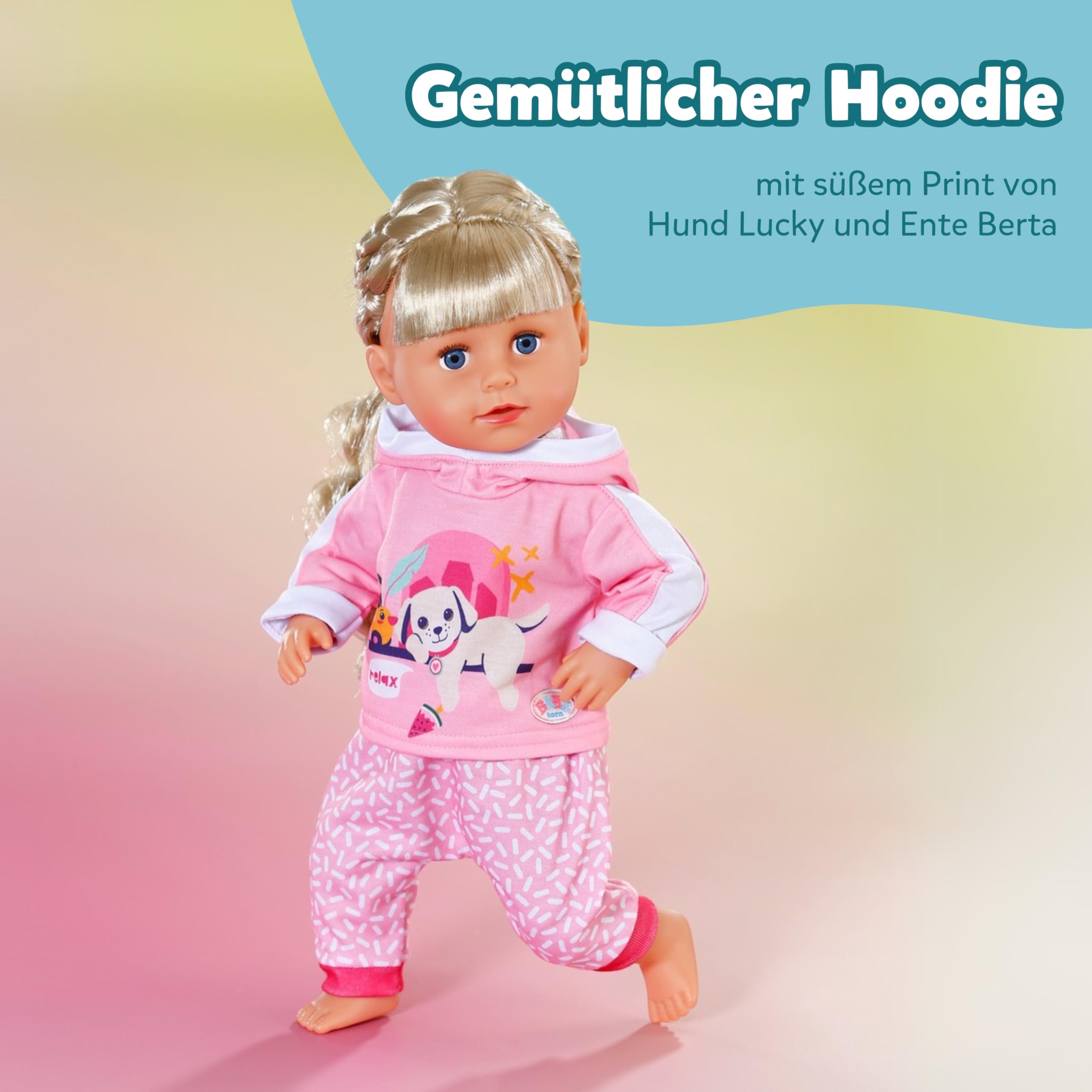 baby-born-jogginganzug-pink-mit-hoodie-puppenkleidung-f-r-43cm-puppen image 3