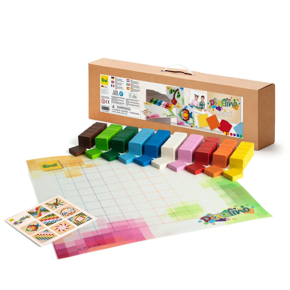 erzi-42292-pixelino-maxi-aus-holz-lege-und-lernspiel-mit-100-steinen image 1