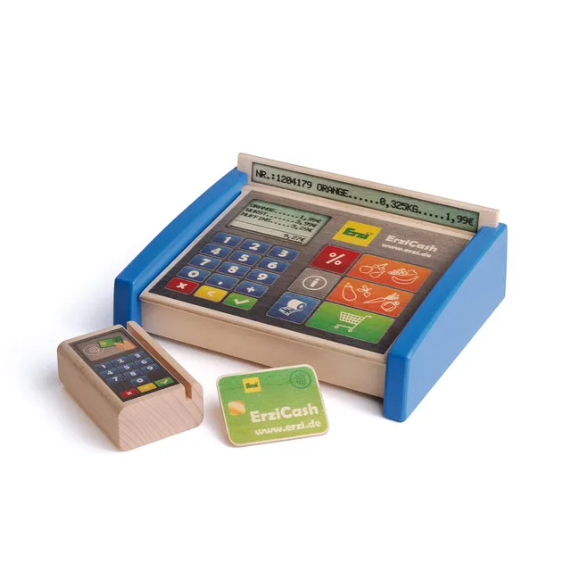 erzi-10543-kasse-aus-holz-kaufladen-kasse-spielzeug-f-r-kinder-ab-3-jahren image 1