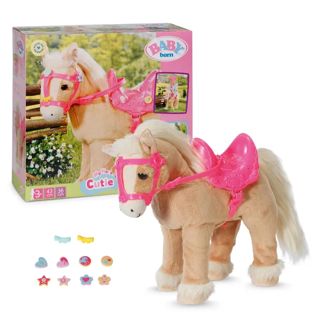 baby-born-mein-pferd-cutie-mit-transportbox-pl-schpferd-mit-funktion-39-cm image 1
