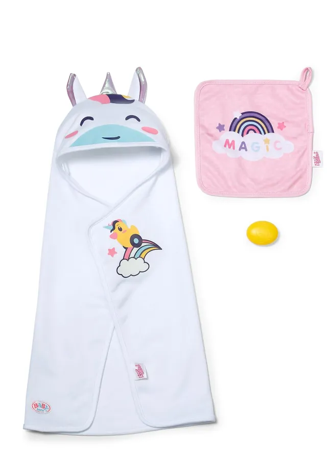 baby-born-kapuzenhandtuch-set-einhorn-f-r-36-und-43-cm-puppen image 1
