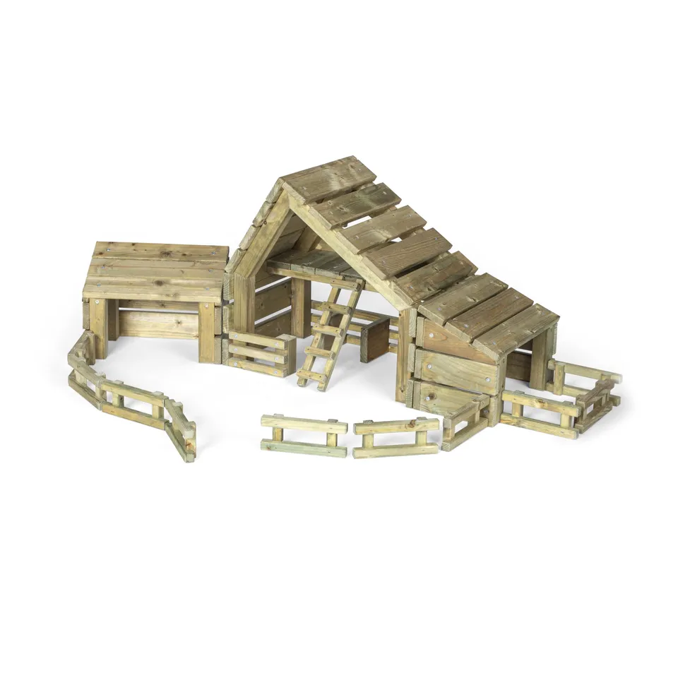 erzi-41028-bauernhof-outdoor-aus-holz-wetterbest-ndiges-rollenspiel-set-14-teili image 1