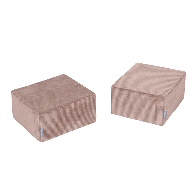 kiddymoon-set-aus-2-weichen-kinderpuffen-39x33x19-cm-gerippter-stoff-dunkelbeige image 1