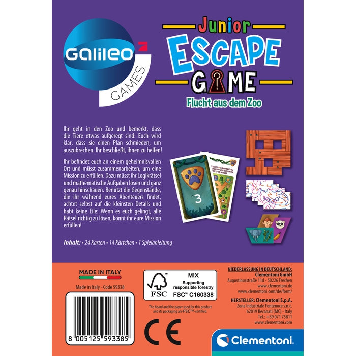 clementoni-galileo-games-escape-game-junior-flucht-aus-dem-zoo-kinderspiel image 5