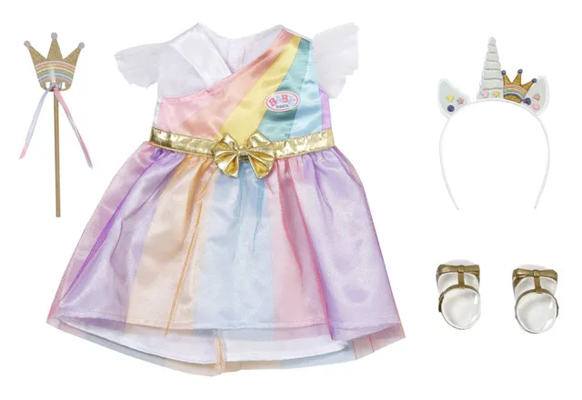baby-born-832028-fantasy-deluxe-prinzessin-regenbogen-kost-m-f-r-43-cm-puppen image 1
