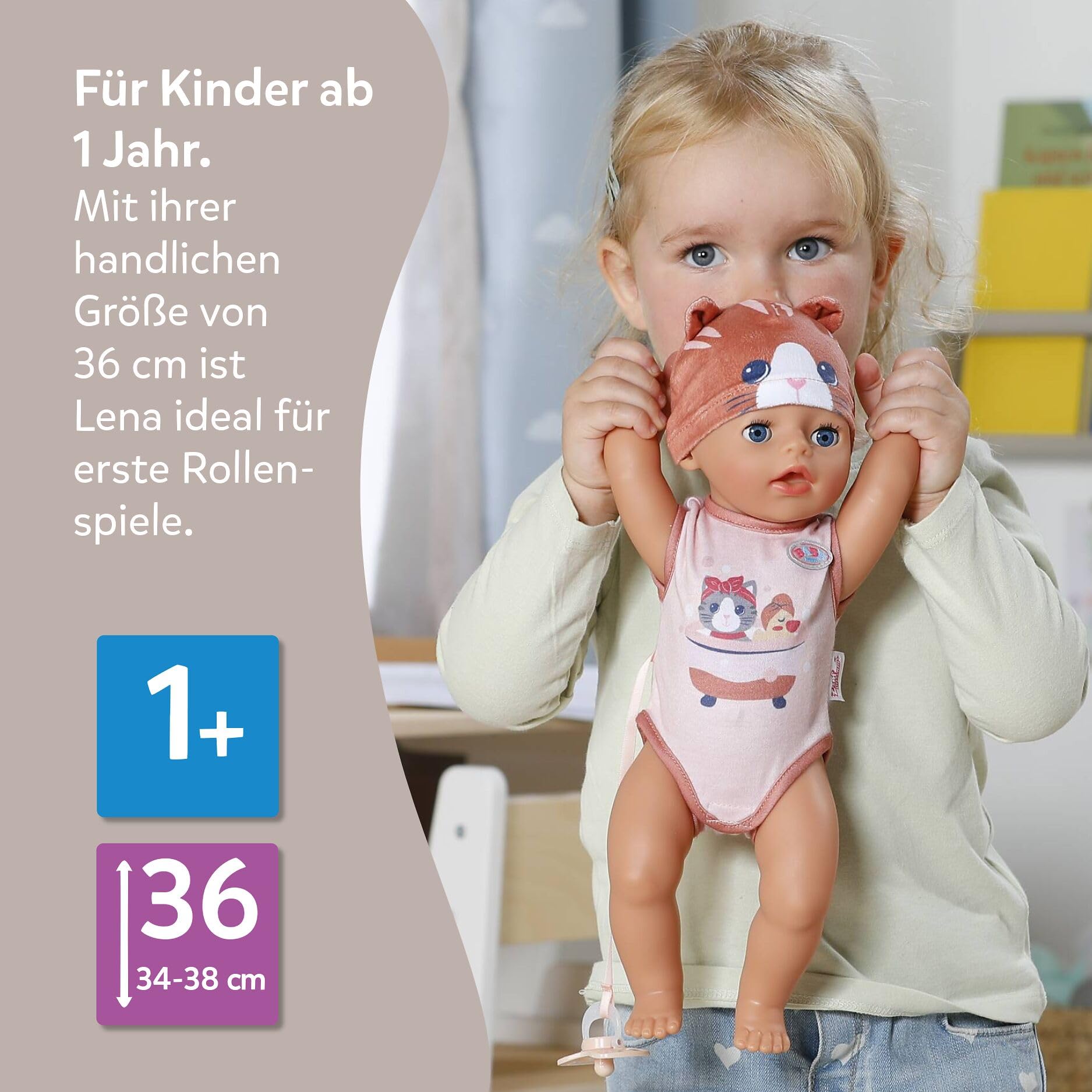 baby-born-lena-36-cm-babypuppe-im-katzen-strampler-7-funktionen image 6