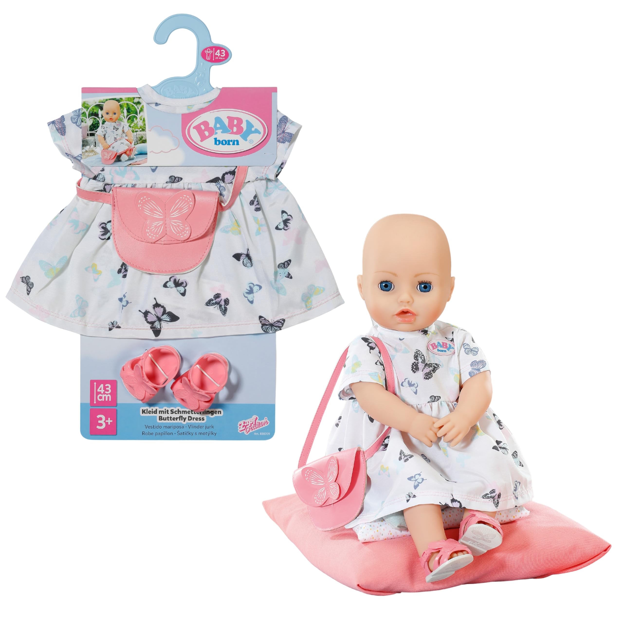 baby-born-schmetterlingskleid-puppenkleid-43-cm-mit-tasche-und-schuhen image 1