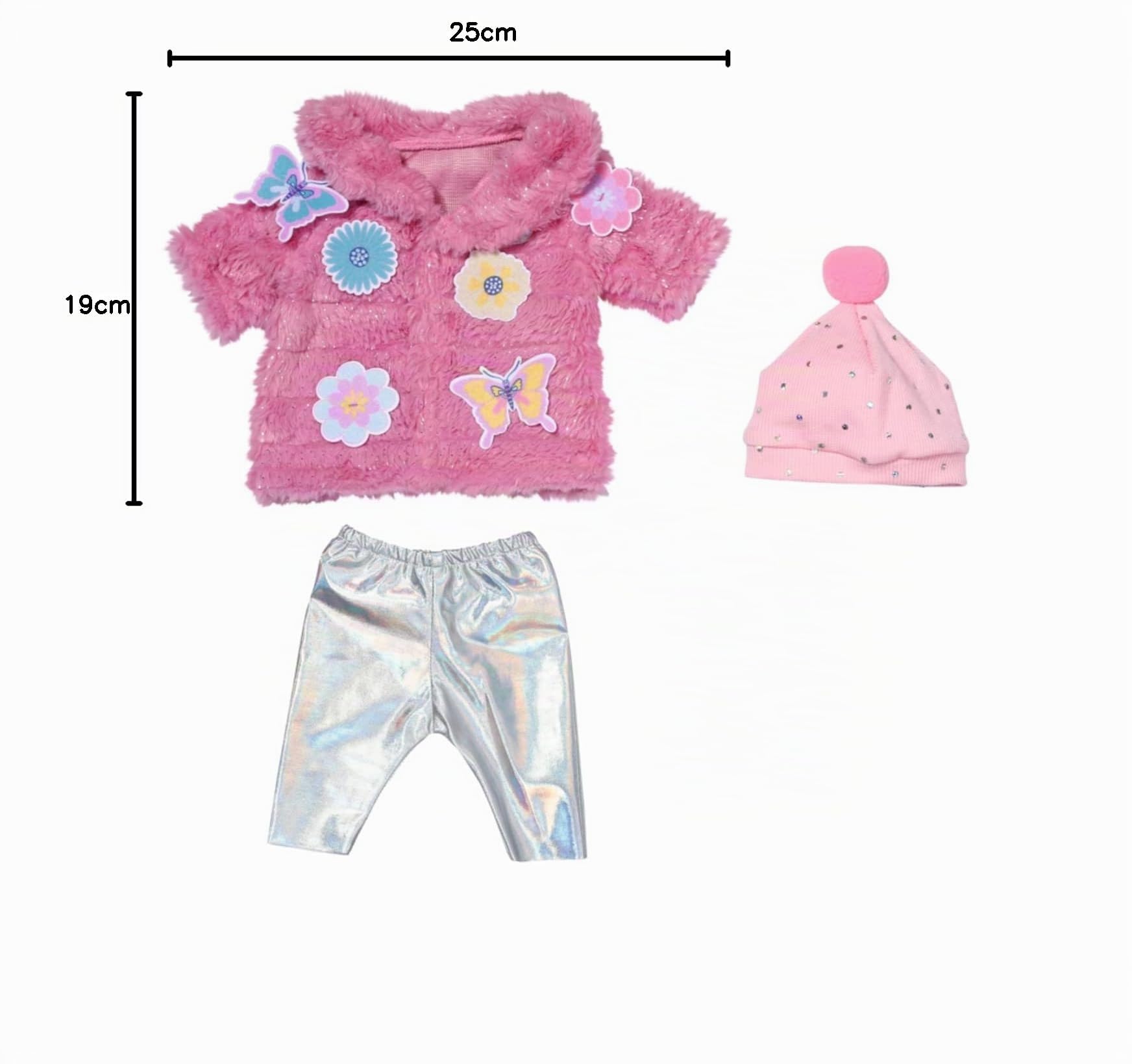 baby-born-mantel-set-pink-f-r-43-cm-puppen-mit-leggings-und-m-tze image 8