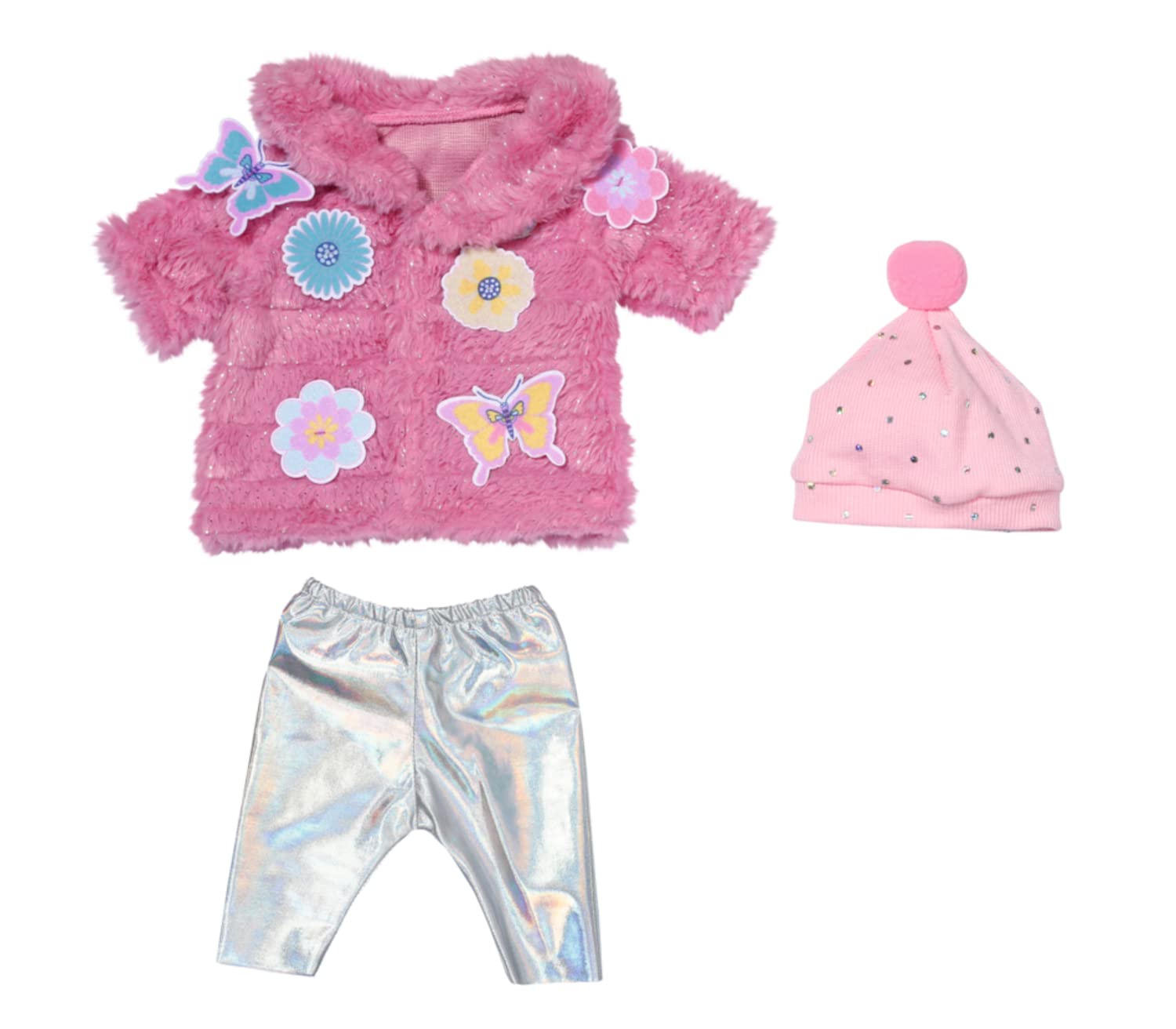baby-born-mantel-set-pink-f-r-43-cm-puppen-mit-leggings-und-m-tze image 7