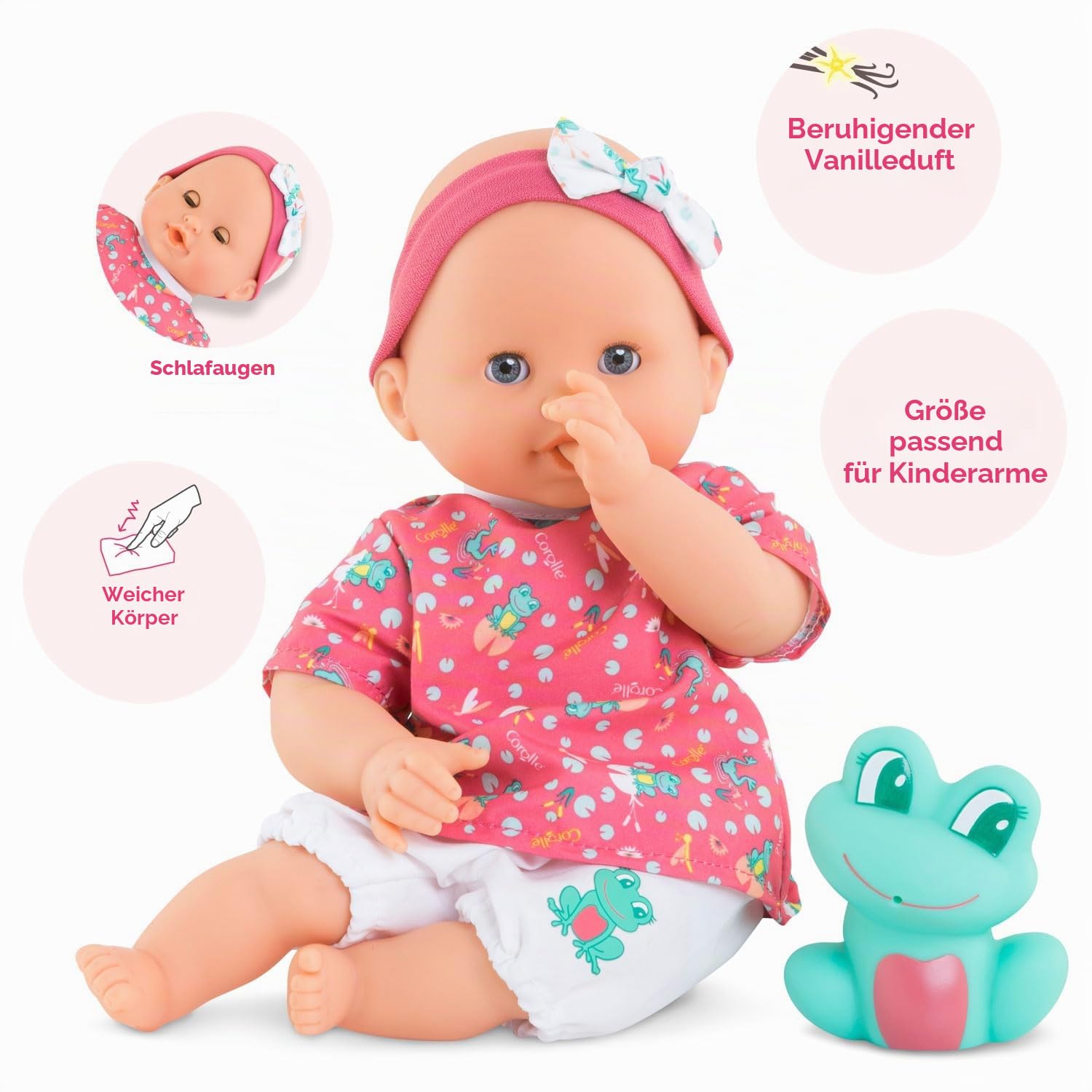 corolle-mon-premier-poupon-badebaby-oc-ane-30-cm-weichk-rper-badepuppe-mit-badet image 2